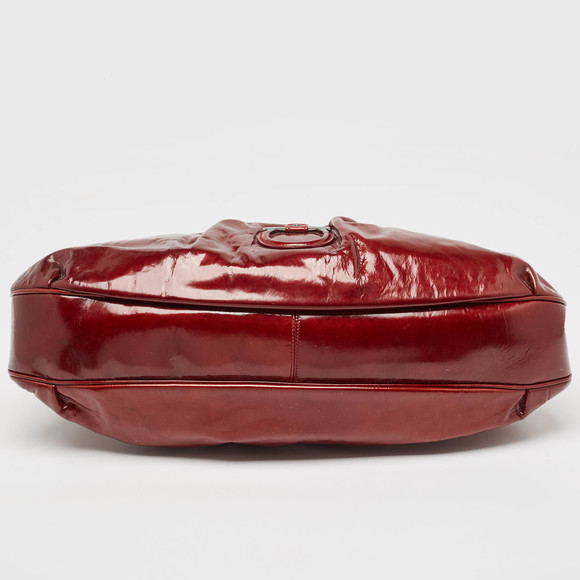SALVATORE FERRAGAMO Red Patent Leather Celtico Hobo - Picture 7 of 8